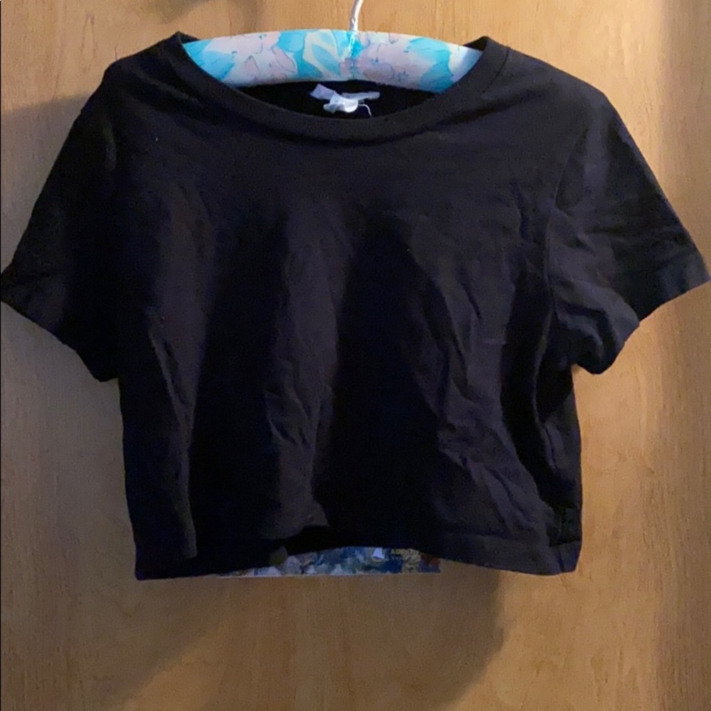 Crop Black Forever 21 Tee